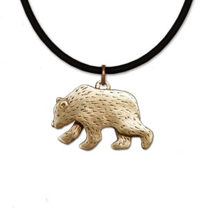 Bronze Grizzly Bear Necklace