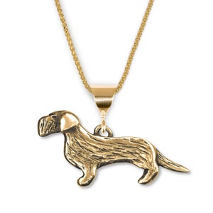 Wirehaired Dachshund Pendant 14K Solid Gold