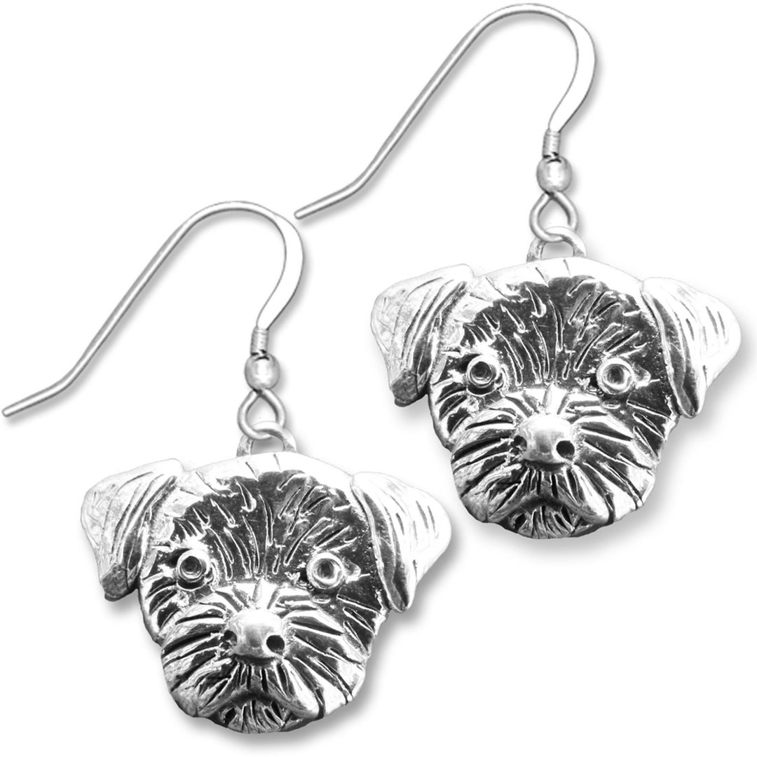 Border Terrier Earrings in Sterling Silver Etsy