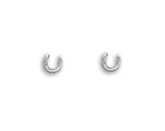 Orecchini a perno a ferro di cavallo in argento sterling