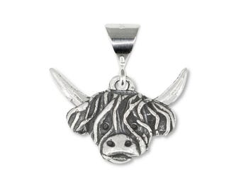 Highland Cow Pendant in Sterling Silver