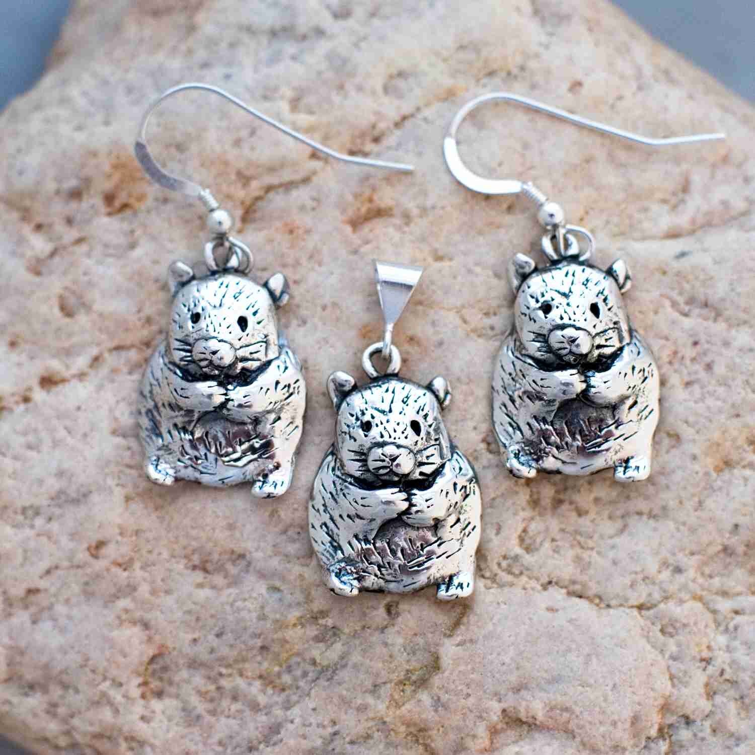 Graziosi orecchini a criceto in argento Sterling 925, Argento