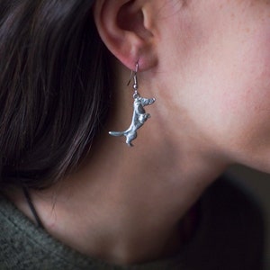 Pewter Dachshund Earrings