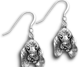 Basset Hound Earrings in Sterling Silver