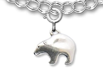 Polar Bear Charm for Bracelet Sterling Silver