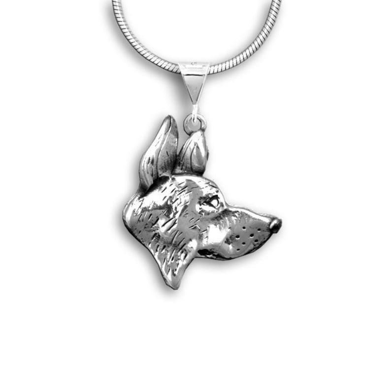 German Shepherd Pendant in Sterling Silver image 1