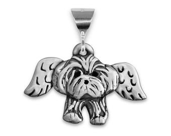 Sterling Silver Havanese Angel Pendant