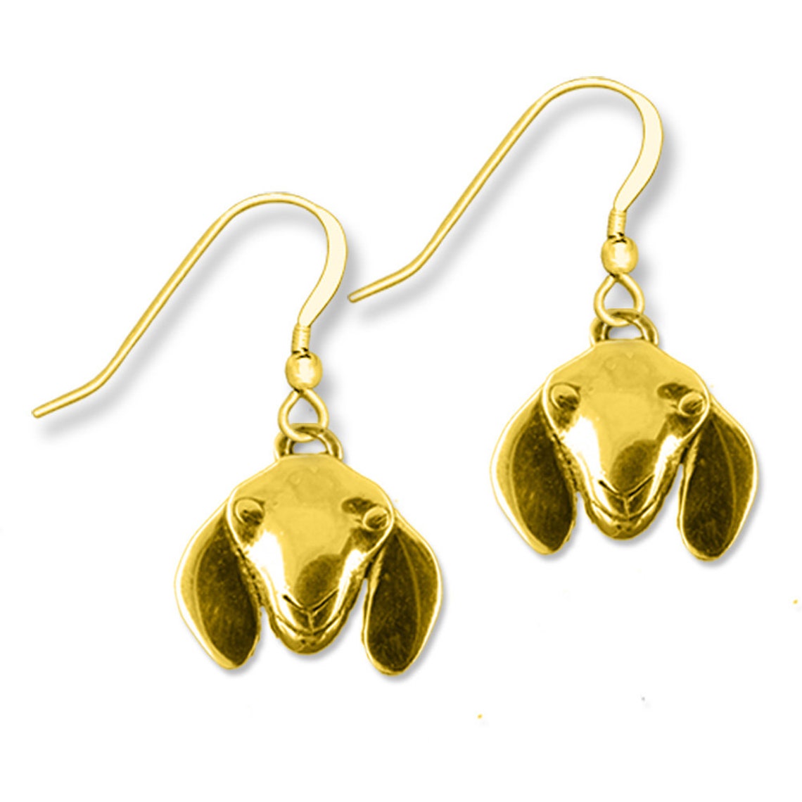 14K Solid Gold Nubian Goat Earrings Show Goat Jewelry Dairy Etsy
