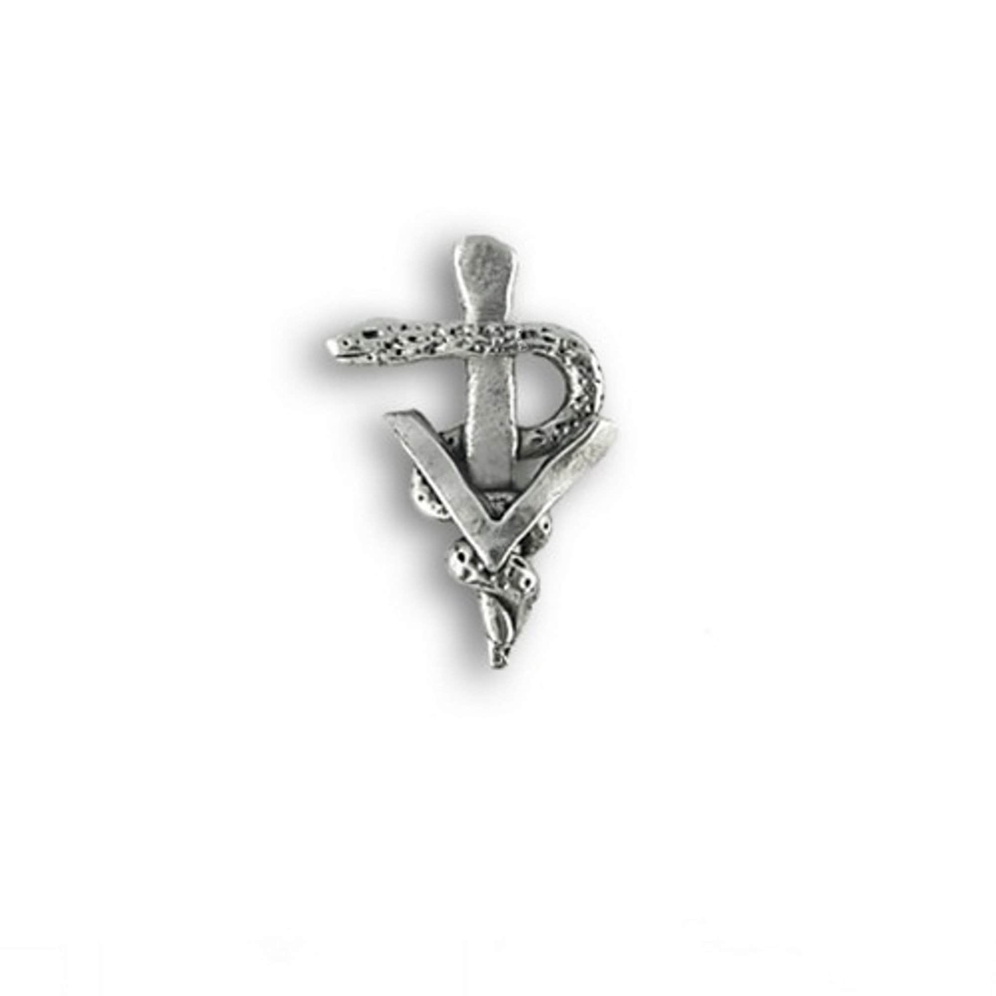 Veterinary Caduceus Pewter Lapel Pin