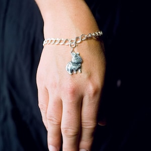 Ciondolo a forma di coniglio nano olandese per bracciale in argento sterling immagine 1