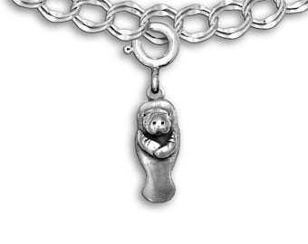Manatee-bedel voor armband sterlingzilver