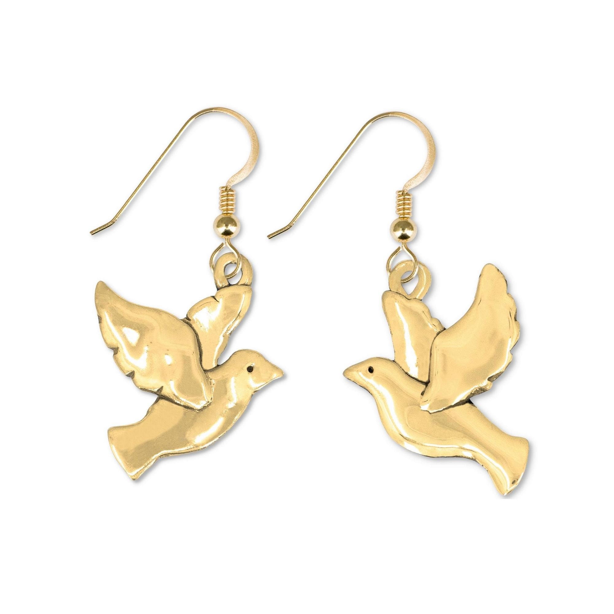 Dove Earrings in 14K Solid Gold