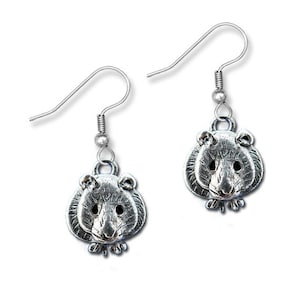 Pewter Hamster Earrings