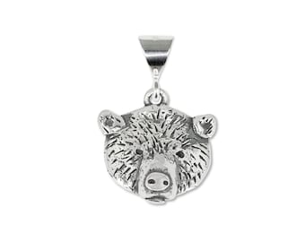 Björnhuvudhänge i sterlingsilver