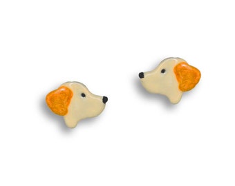 Emaille gelbe labrador Beiträge Retriever Ohrringe Lab Schmuck