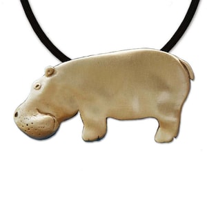 Bronze Hippo Large Pendant