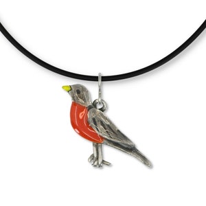 Enamel Robin Necklace