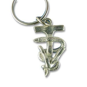 Pewter Vet Tech Keychain