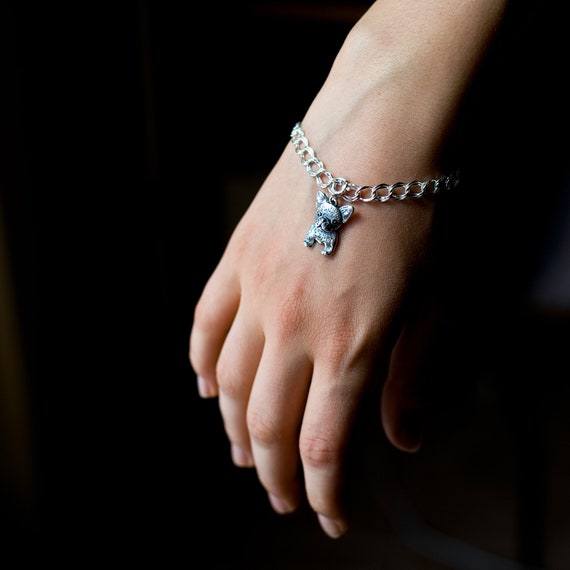 French bulldog charm bracelet clearance