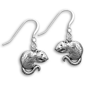 Rat Earrings Sterling Silver