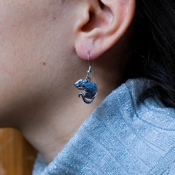 Rat Earrings Sterling Silver - Etsy UK