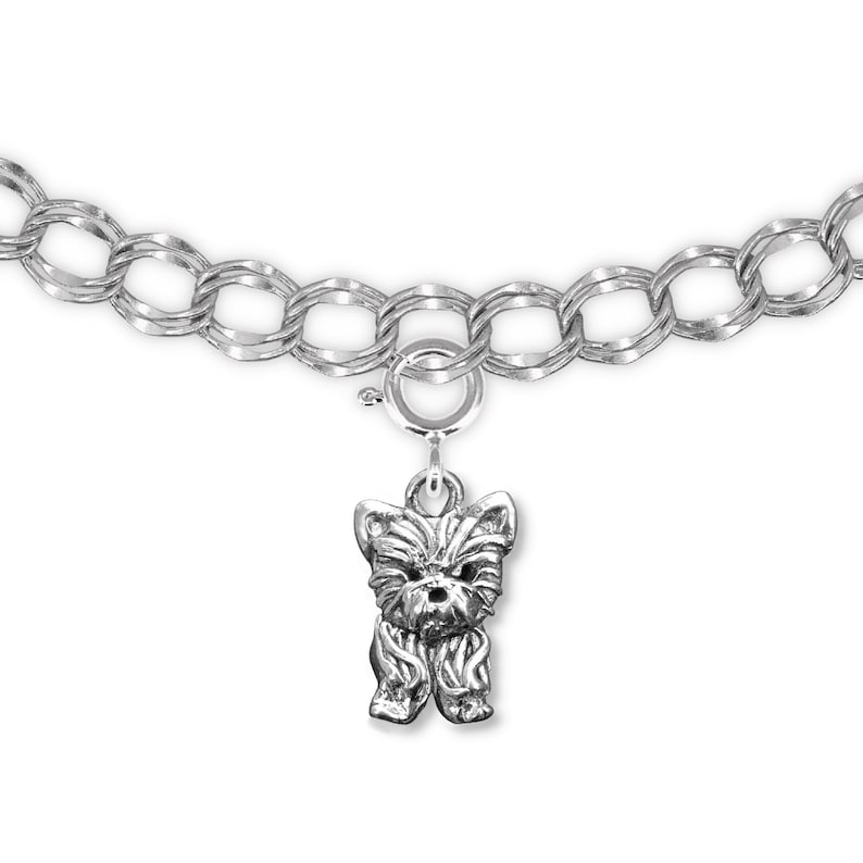 Yorkie Puppy Charm Sterling Silver image 1