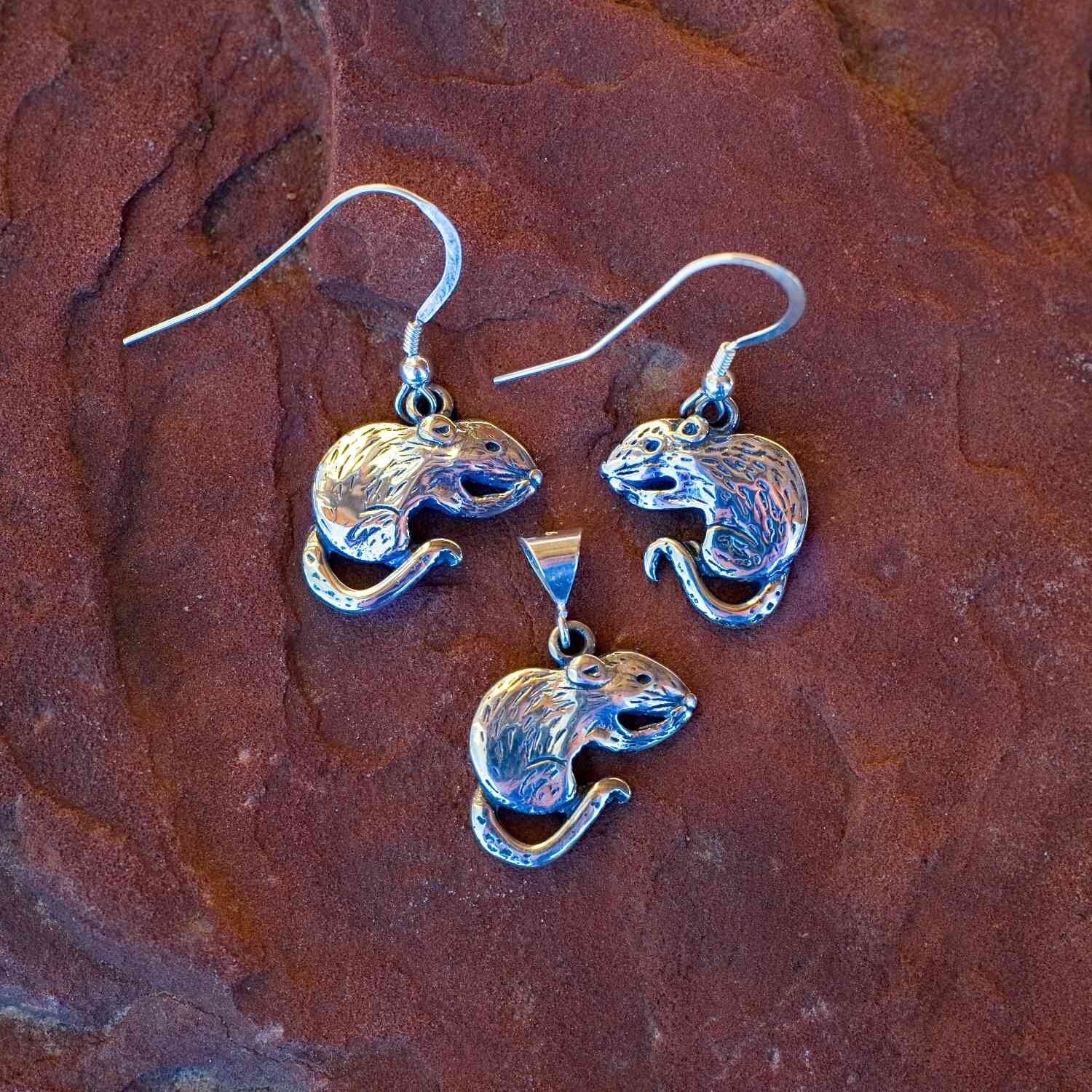 RATS ラッツ TAIL EARRINGS SILVER RAT HOOP EARRINGS | AS ABOVE JEWELLERY
