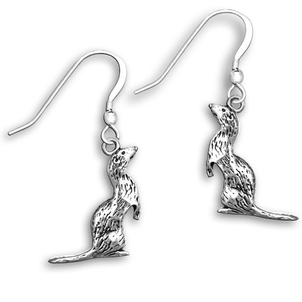 Ferret Earrings Sterling Silver