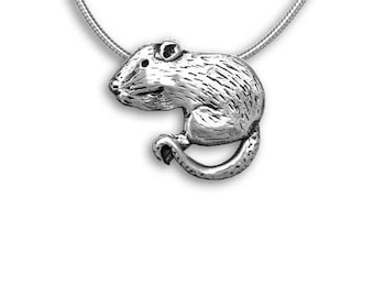 Rat Large Pendant Sterling Silver