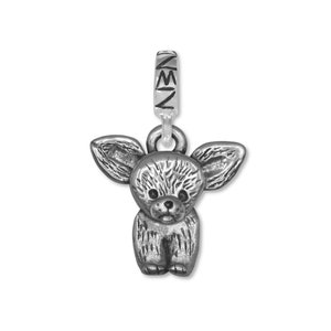 Chihuahua Puppy Charm on European Style Bead in Sterling Silver