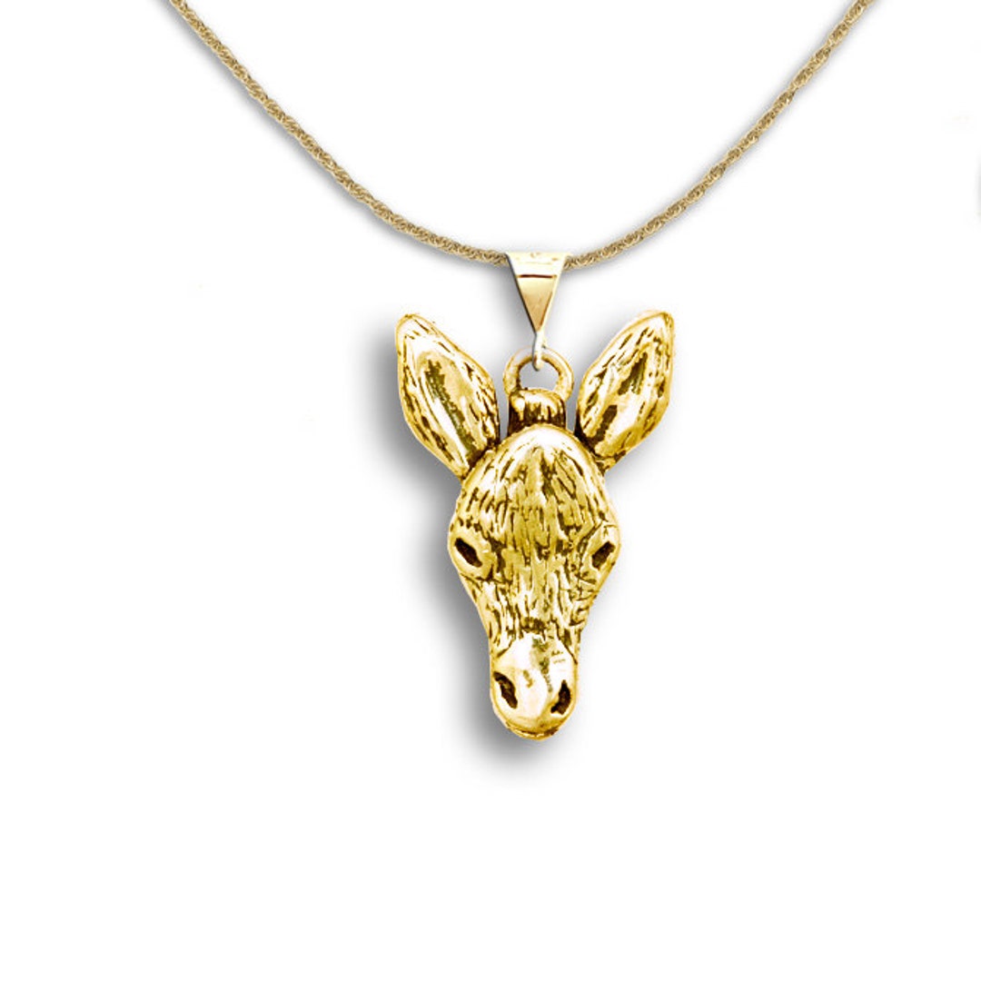 Donkey Rope Gold Donkey Pendant in 14K Solid Gold - Etsy