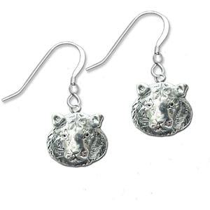 Tiger Earrings Sterling Silver