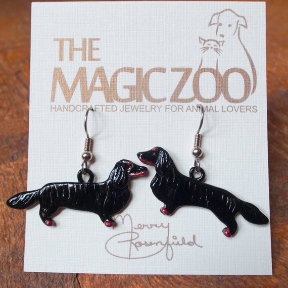 Black And Tan Long Haired Dachshund Earrings Doxie Gifts Etsy