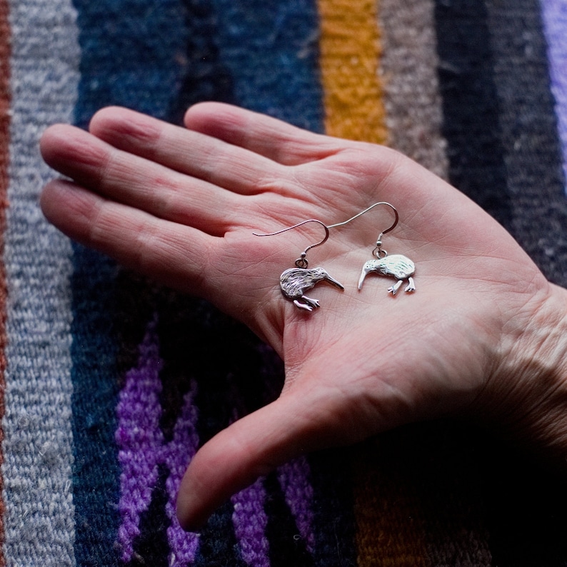 Sterling Silver Kiwi Bird Earrings Etsy