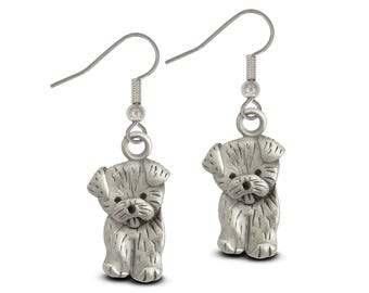 HOOHWE Orecchini Yorkshire Terrier In Argento Sterling 925, Gioielli Con Cane A Cuore, Regalo Per Amanti Dei Cani - 2