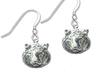 Tiger Earrings Sterling Silver