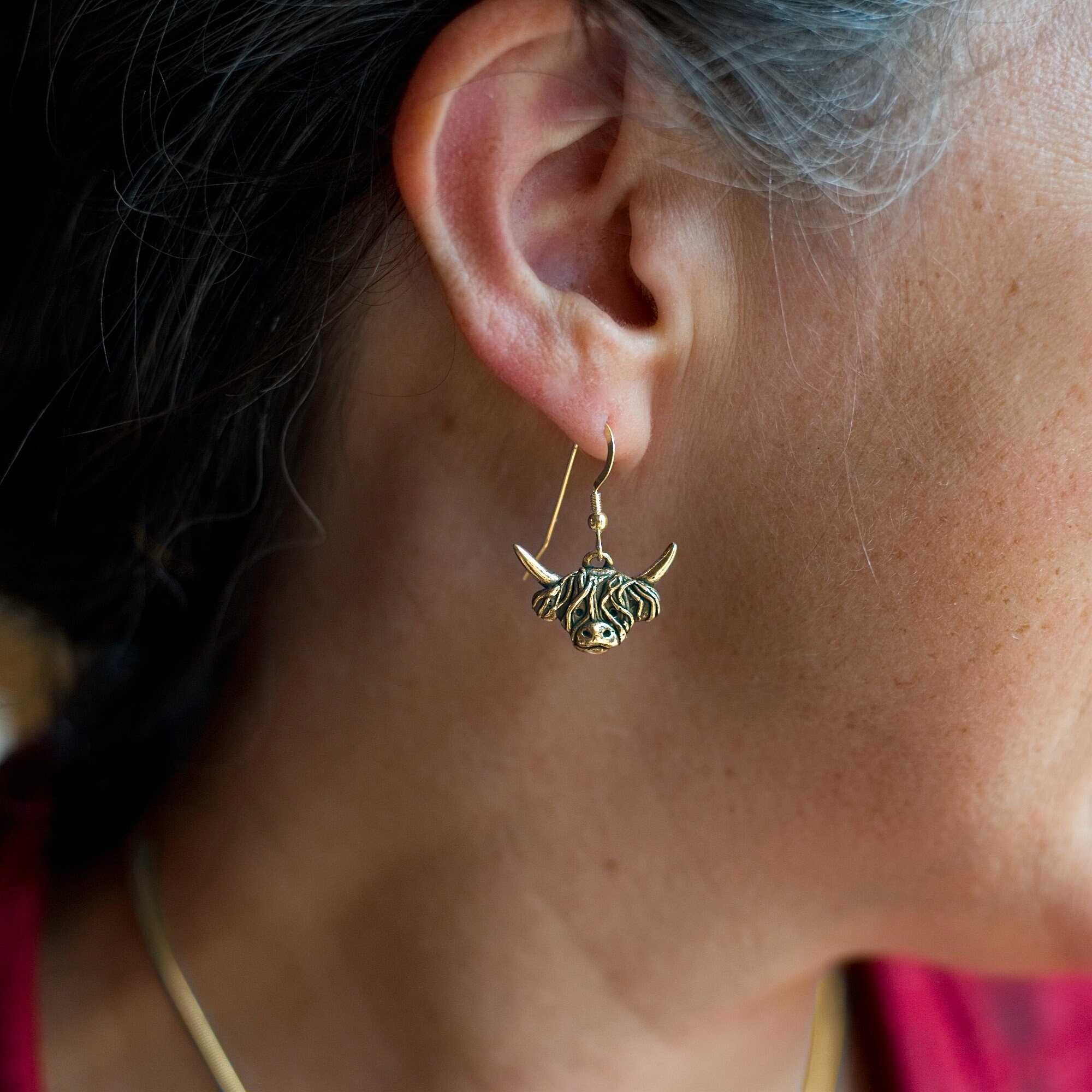 ピューターPit Bullイヤリングby魔法の動物園