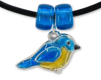 Enamel Bluebird Necklace