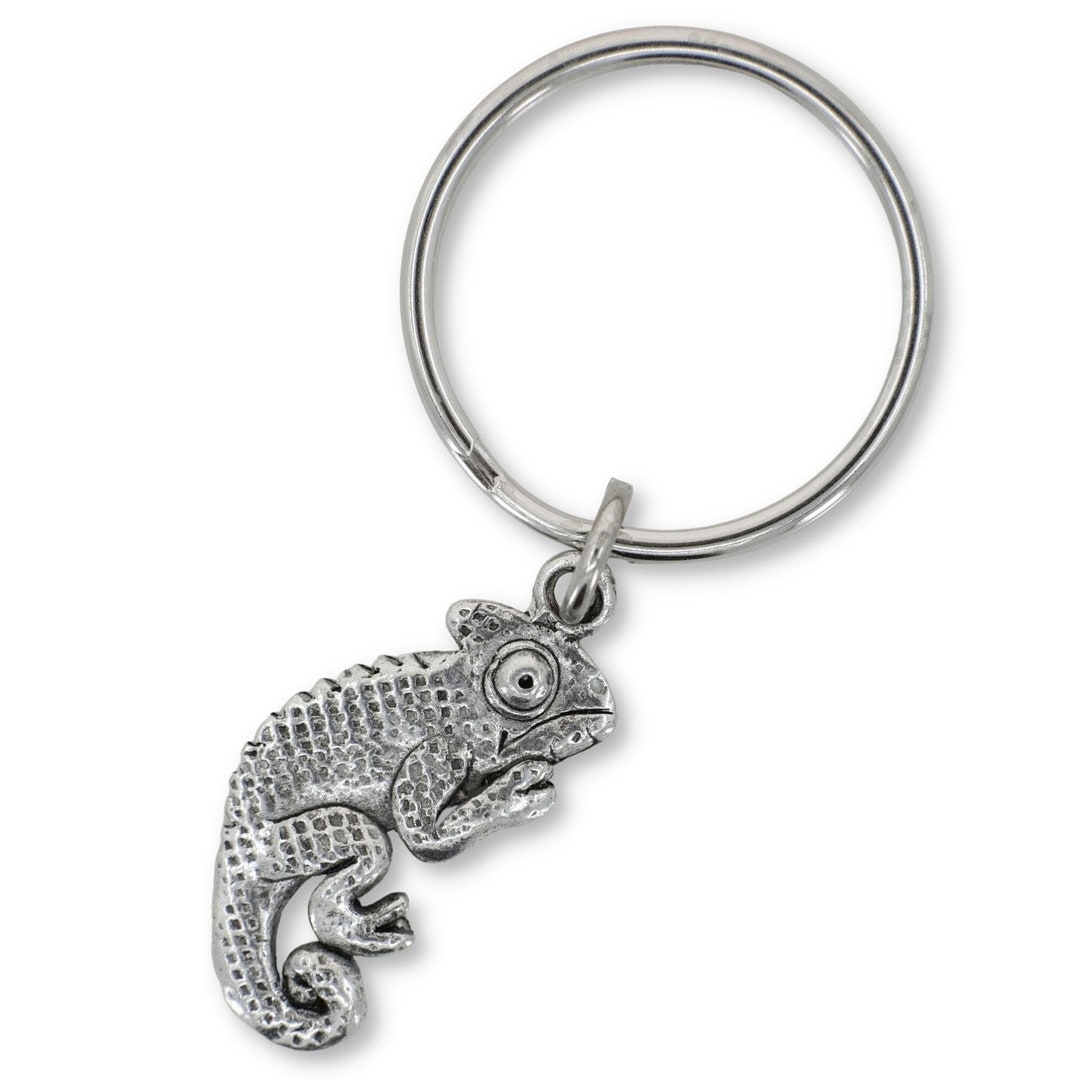 Pewter Chameleon Keychain - Etsy