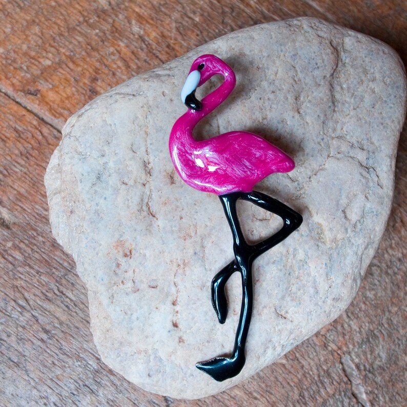 Enamel Pink Flamingo Pin Tropical Bird Brooch Flamingo Lover Etsy Sweden
