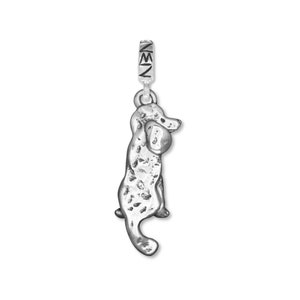 Poodle Body Charm on European Style Bead in Sterling Silver