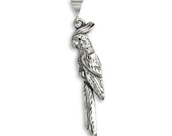 Sterling Silver Cockatiel Pendant Handcrafted by The Magic Zoo