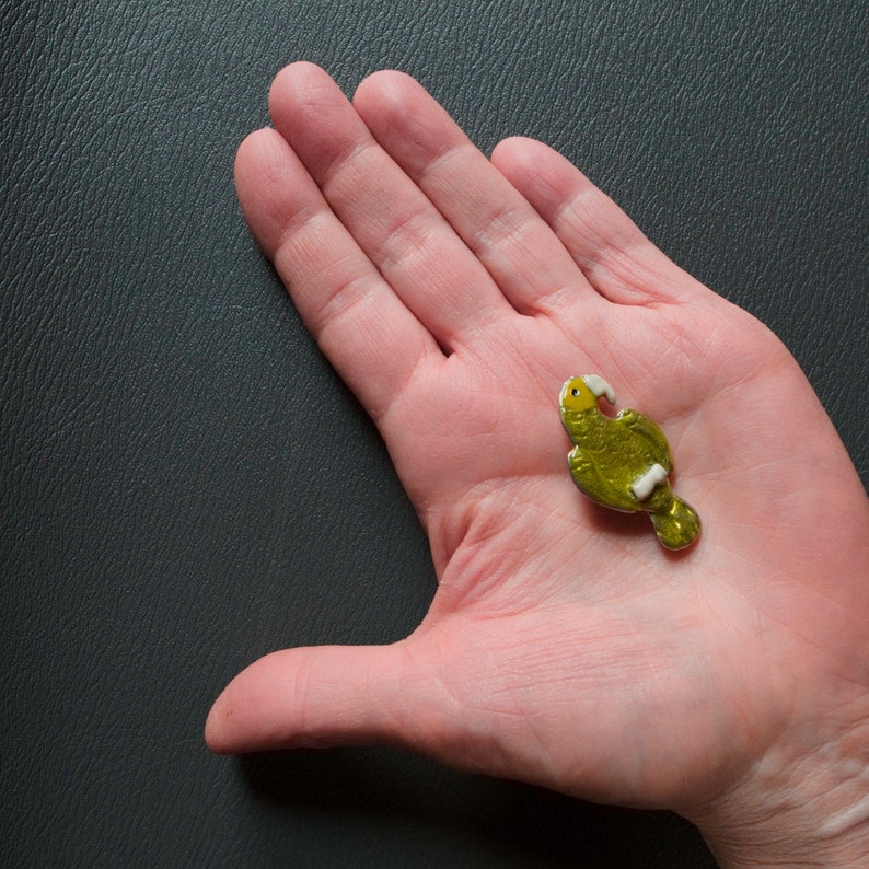 Enamel Green Amazon Parrot Pin Bird Jewelry Pet Bird Gifts Etsy