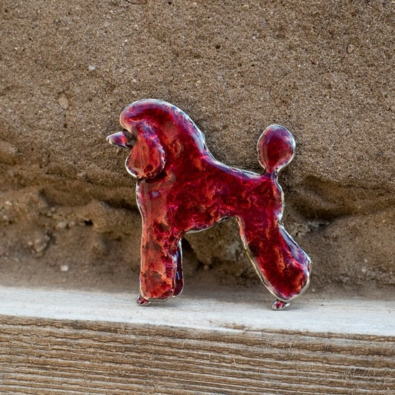 Enamel Chocolate Poodle Pin - Etsy