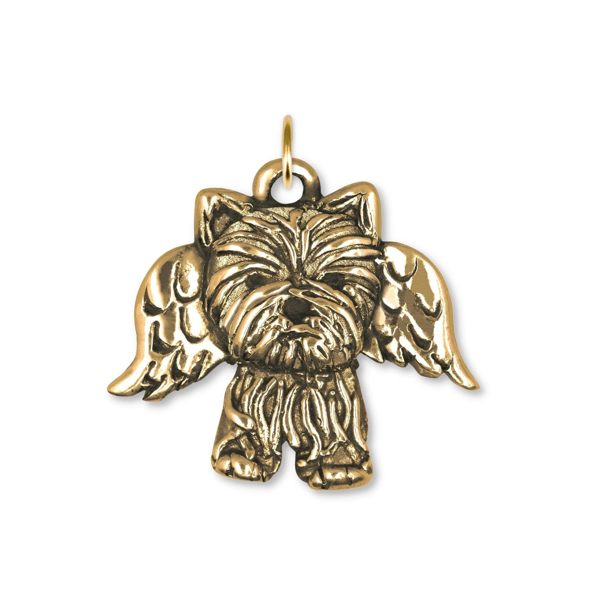 【完売】ヨーキー　チャーム 14K 純金のヨーキー エンジェル チャーム - Etsy 日本
