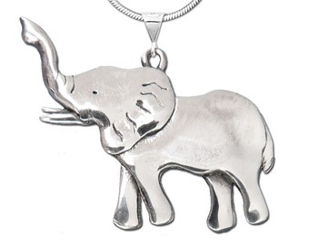 Elephant Body Pendant Large Sterling Silver