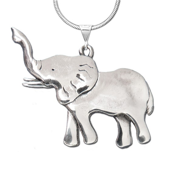 Silver Elephant Pendant Elephant Necklace Elephant Baby | Etsy