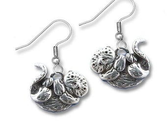 Pewter Sea Otter Earrings