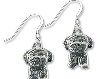 Bichon Frise Earrings in Sterling Silver