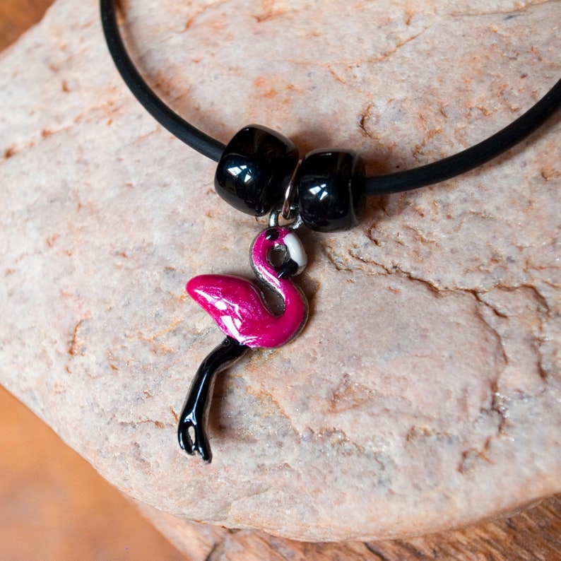 Enamel Pink Flamingo Necklace image 4